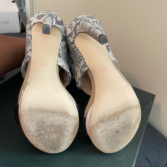 Platform snakeskin heeled sandals - Picture 5 of 6